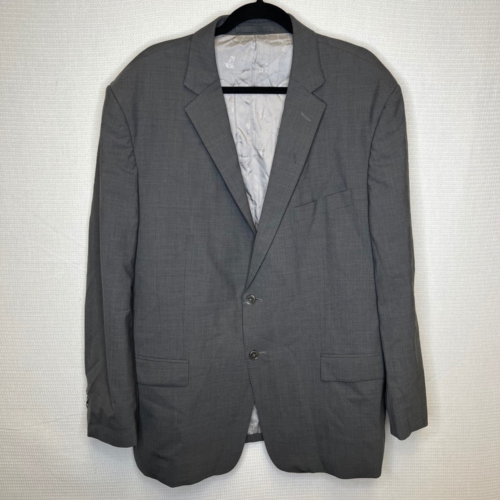 Versace Collection Mens Charcoal Gray Two Button Blazer Jacket Sport Coat 50R